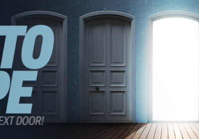 Text reads "Race to Escape" featuring multiple doors with one glowing open doorway.